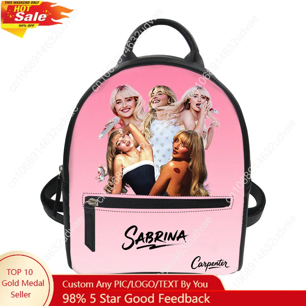 

Sabrina Carpenter Backpack Purse Women Schoolbags Pop Singer Custom Double Shoulder Bag Mini Daypack Leather Travel Bag Gift