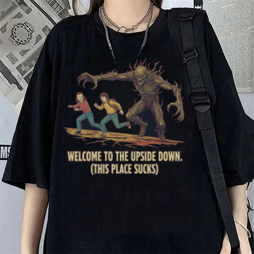 Hawkins Demogorgon T Shirt Girl  Aesthetic Colorful WILL Hip Hop Streetwear Shirt Korean Clothes Harajuku 2000s Women
