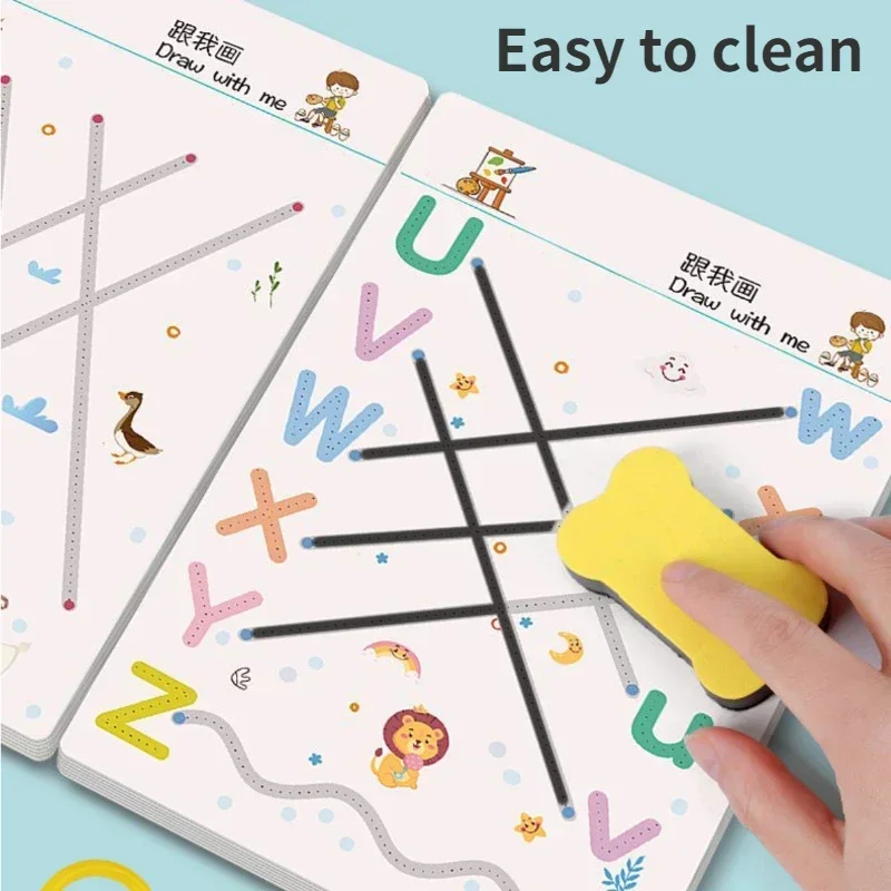 Magical Tracing Workbook Educational Montessori Books for Children Pen Control Training Reusable Calligraphy Copybook for Kids