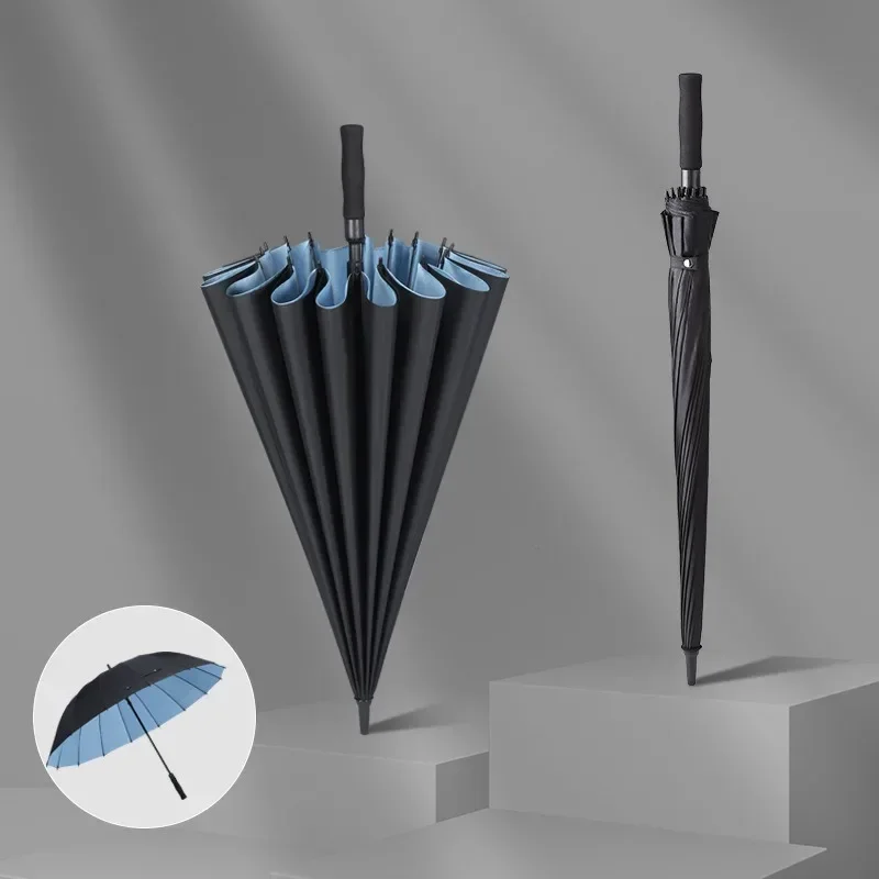Automatic Long Handle Umbrella Portable Double Layer Ten Bones 180CM Windproof Multi-color Large Travel Rain Gear Sun JJ640