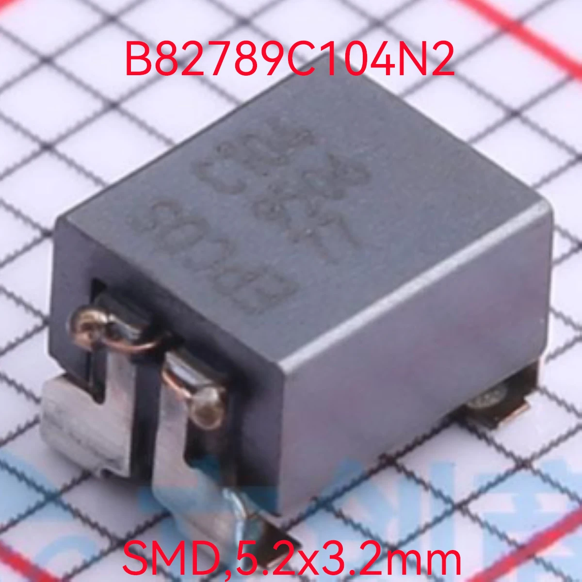 10PCS original B82789C Common Mode Chokes Dual 100uH 6.2kOhm 100kHz 0.15A 1.5Ohm DCR AEC-Q200 125V SMD, 5.2x3.2mm B82789C104N2