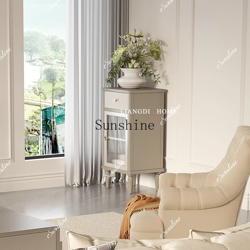 Modern light luxury solid wood decoration small household furniture flower frame bedside bedroom storage cabinetP