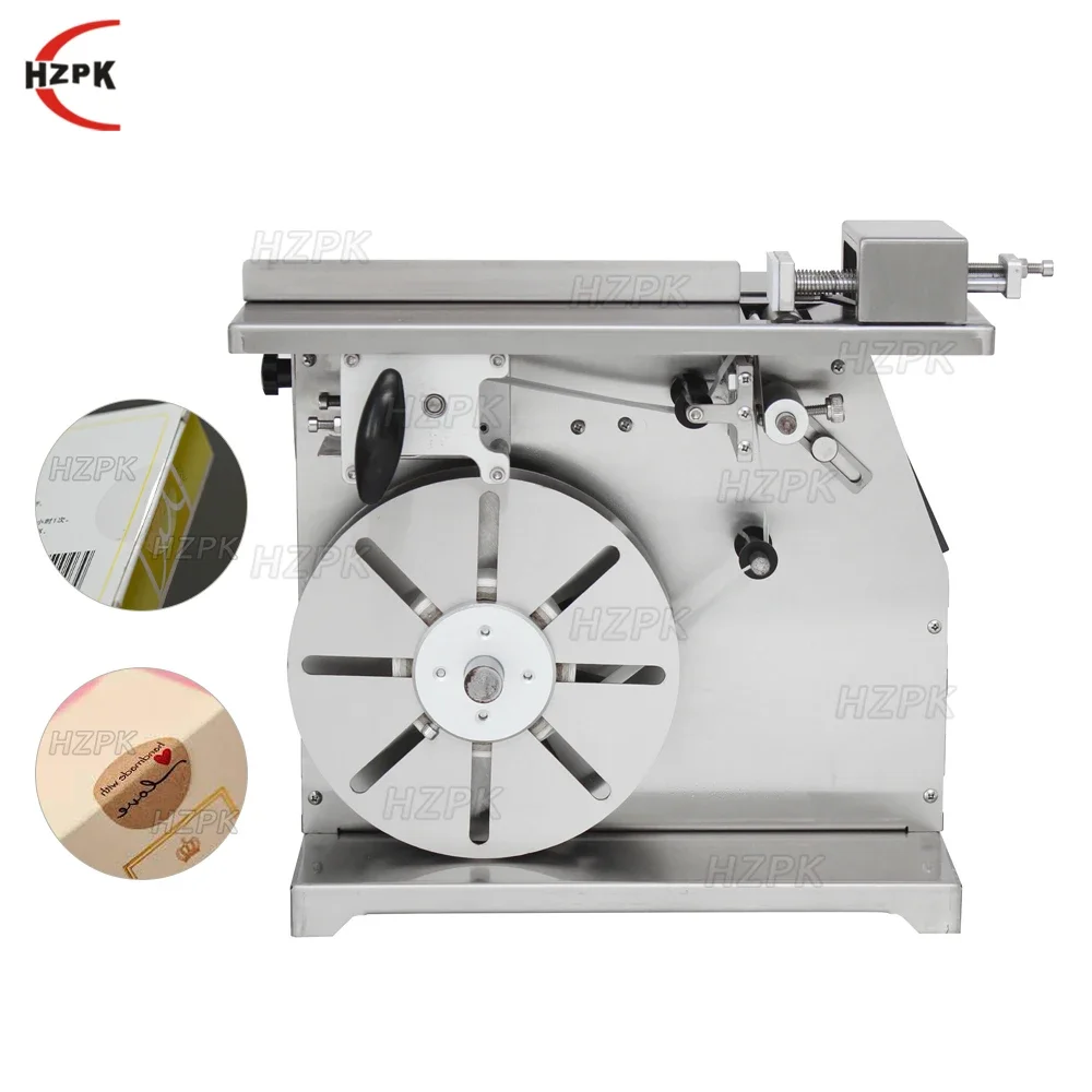 HZPK Carton Labeling Applicator Machine Flat Corner Right Angle Self Adhesive Semi Automatic Box Sealing Labeling Machine