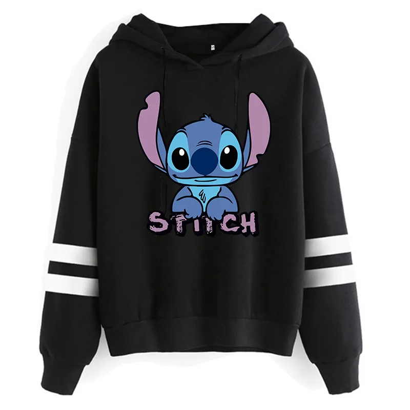 Śmieszne Y2k świąteczna bluza Lilo Stitch Disney bluzy z kapturem z motywem kreskówkowym kobiety słodkie ściegi Anime Manga ubrania damskie z