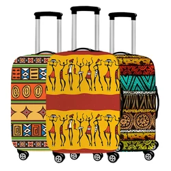 Afro Pattern Print Luggage Cover for Travel Africa Brown Women Suitcase Covers Elastic Travel Trolley Protective Case Cover