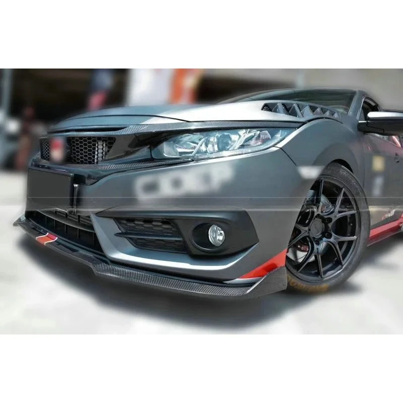 SAAR Compatible with Honda 10th Gen Civic FC Carbon Fiber Modification Parts KG Style Front Bumper Grille Replacement Headlight