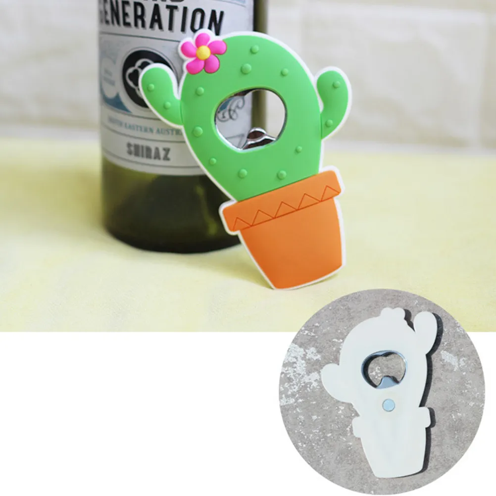 Premium Cactus Bottle Opener Magnet Fridge Sticker Non Scratch Strong Adhesion for Refrigerators Iron Surfaces Home Office Decor