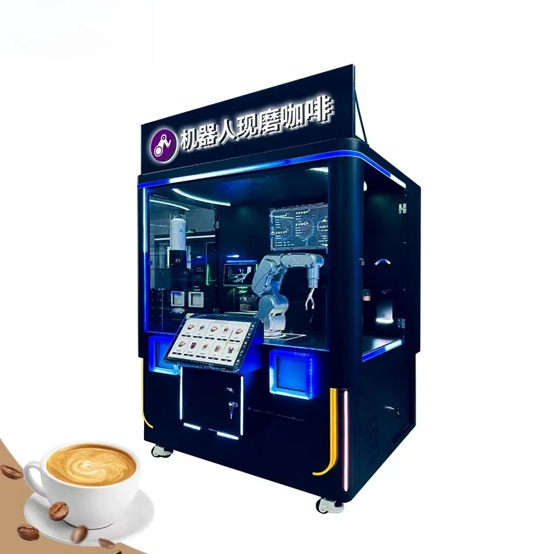 Customized Closed Type Unmanned Outdoor Coffee Vending Machine 24H Automatic Robot Coffee Maker For Commercial Retail Business