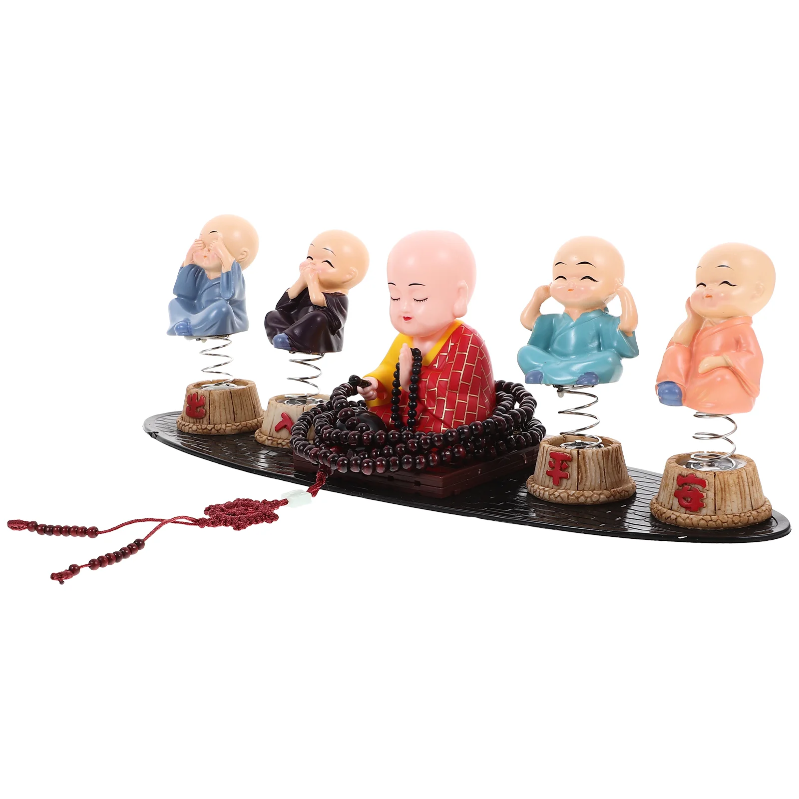 Decorate Ornaments Baby Cars Bobblehead Monk Buddha Statue Resin Interior Figure Dashboard