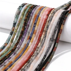 4x9mm Cylindrical Natural Stone Beads Agates Quartzs Opal Amethysts Charm Bead Loose Smooth Spacer Beads for Jewelry Making DIY