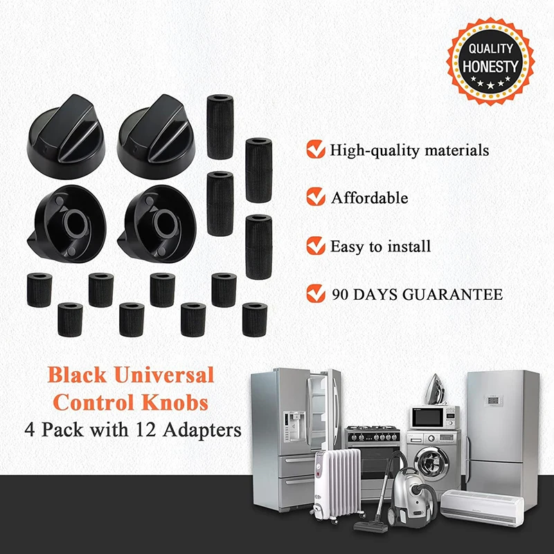 4Pcs Replacement Switc Knob Plastic Knob Gas Stove Control Knob General Range Oven Knob Cooker Hob Knob For Benchtop Burner