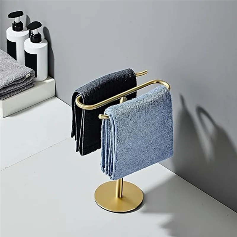 

A19F-1 Piece Gold Hand Towel Holder Stand Tower Bar For Bathroom Vanity Stainless Steel Towel Bar Rack Stand