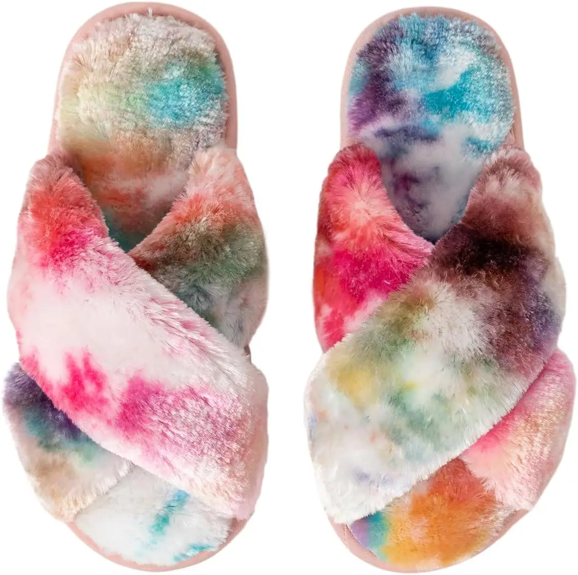 

Women's Slipper Memory Foam Band Fuzzy Slippers Open Toe Cozy House Slippers Cozy Plush Bedroom Indoor Outdoor