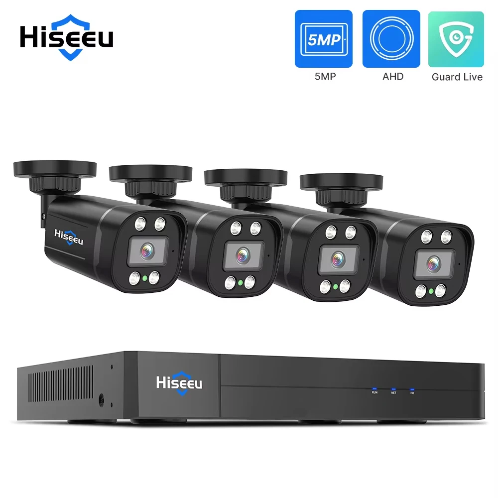 

Hiseeu 4CH 8CH 5MP AHD CCTV Camera System Kit Home Waterproof Surveillance Bullet Analog Cameras for DVR Guard Live