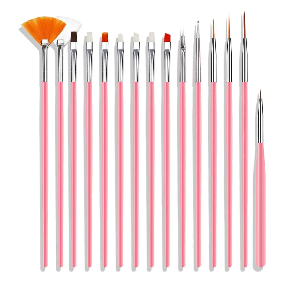 15pcs/set  Professional Nail art Brush Set Armor Supplies Acrylic UV Gel Paint Spot Nails Nail Art Design Drawing Pen Tools