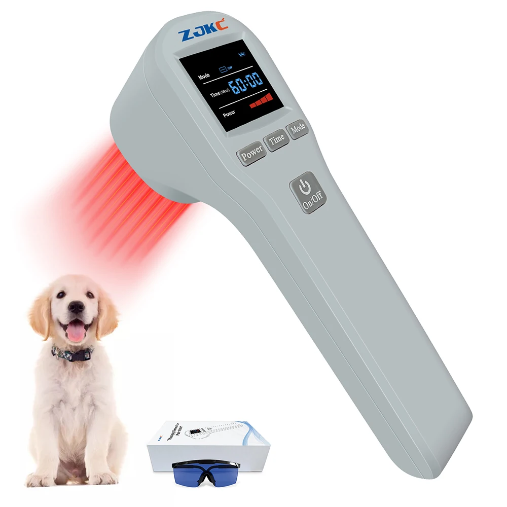 ZJKC 650nm 808nm Deep Tissue Heat Laser Therapy Machine LLLT Handheld Red Light Laser Therapy for Wound Healing Health Care