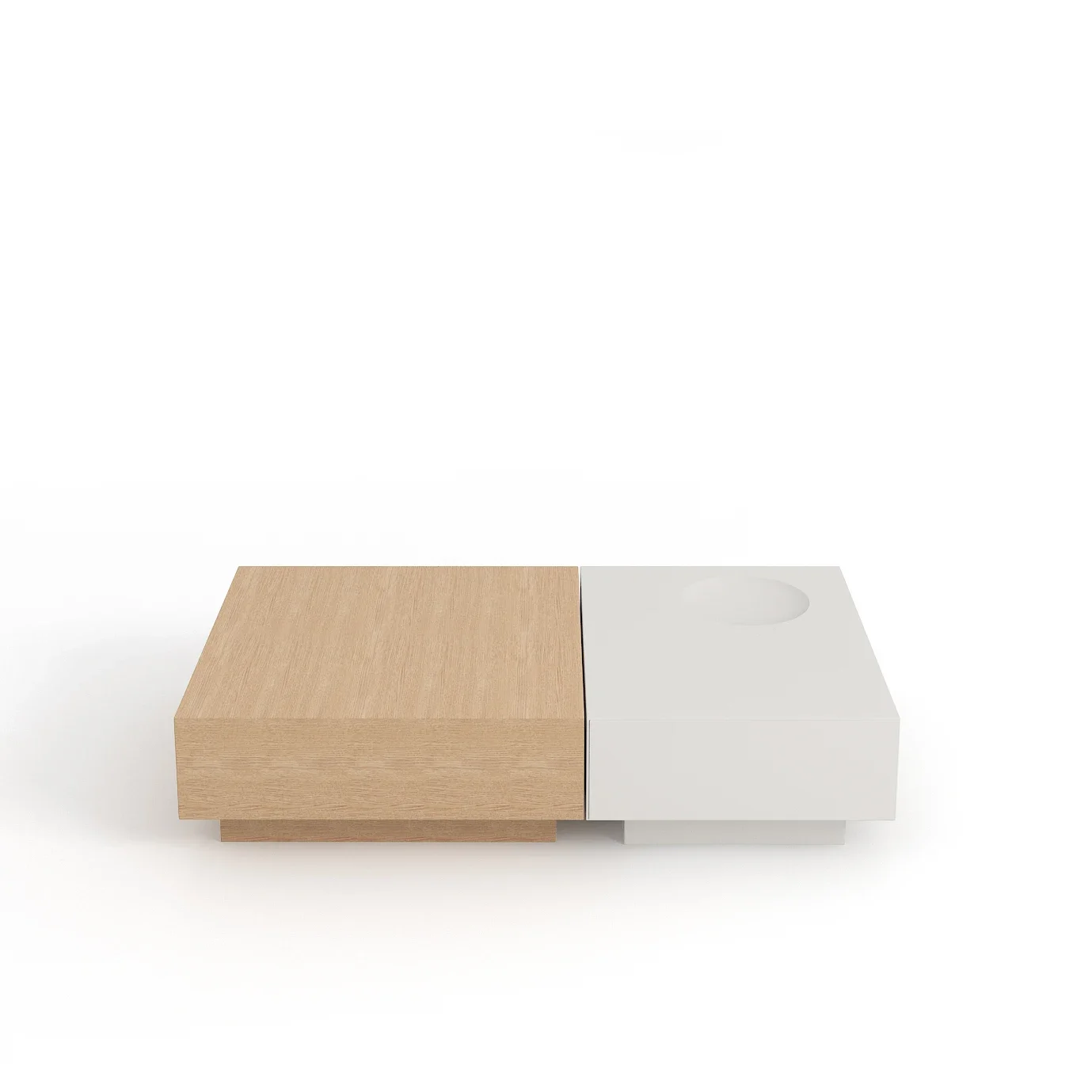

Japanese-style wabi wind log color coffee table creative designer modern simple color matching combination coffee table