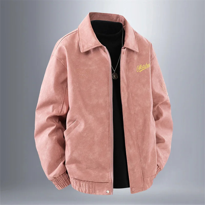 Retro Trendy Men's Leather Jacket Loose Flexible Durable Comfortable for Spring Autumn Fashion 2025