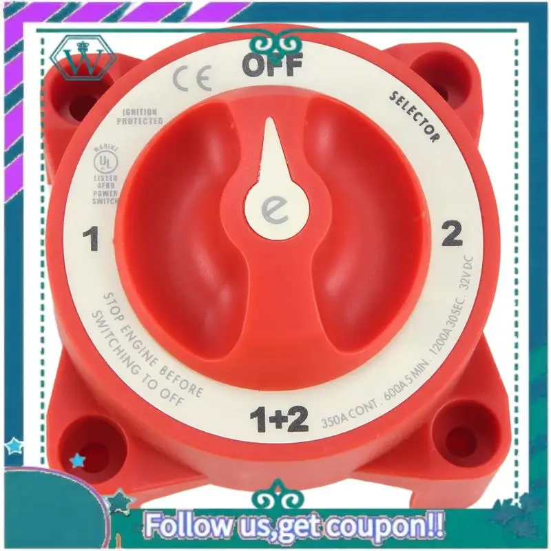 

AA92-DC 32V 350A Battery Switch 4-Position Selector Marine Boat Battery Selector Switch Disconnect For Marine Boat