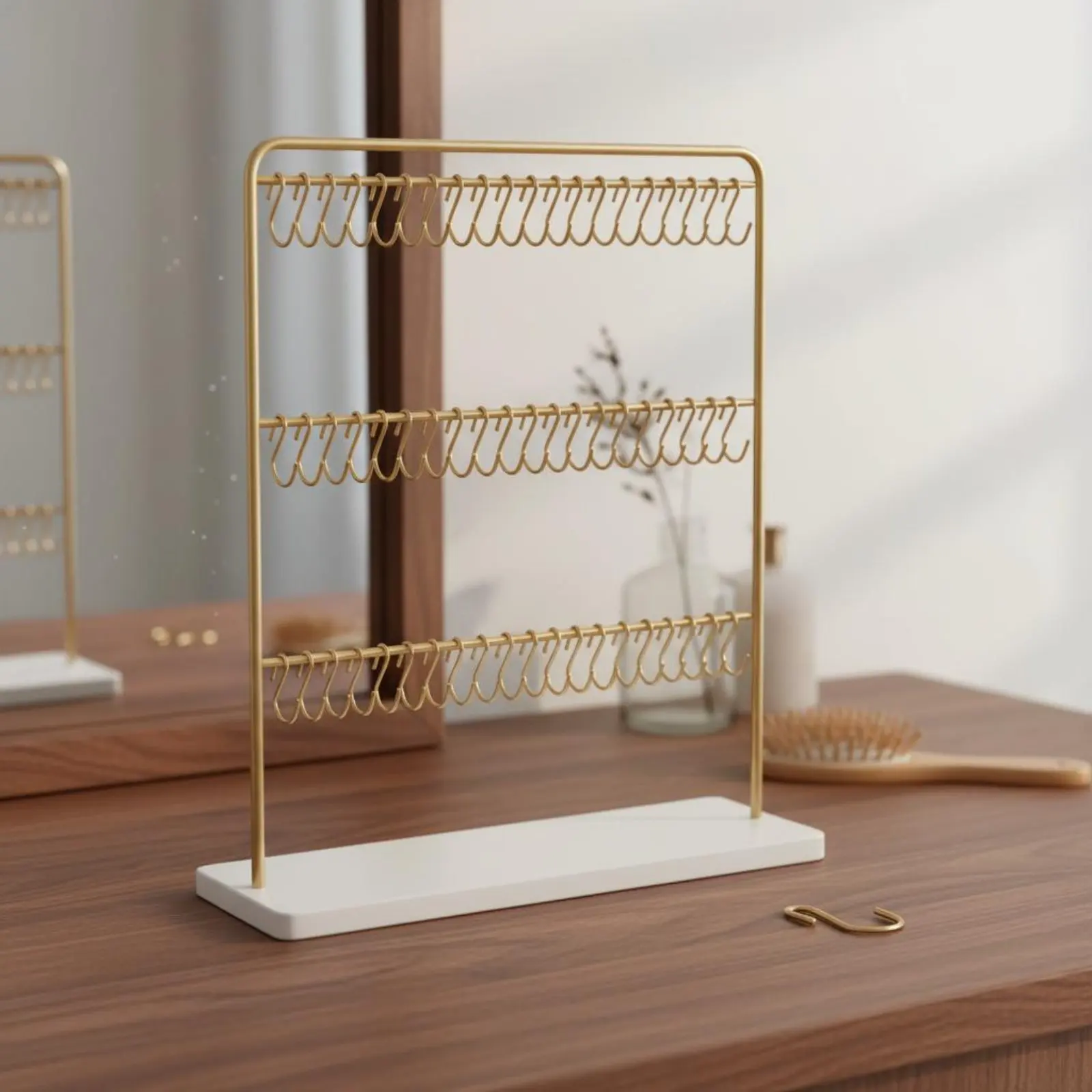 3-Tier Jewelry Display Stand Large Capacity 60-Hook Bracelet Holder Necklace and Earring Display Rack Freestanding for Retailers