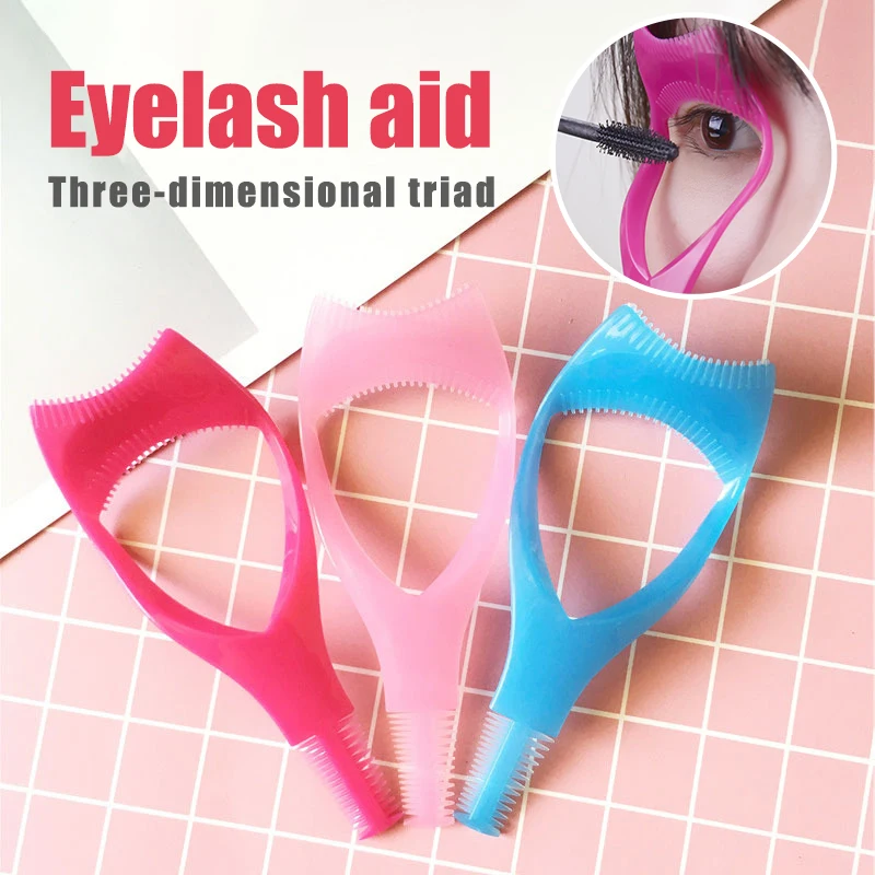 Handy Eyelash Aid Clip Pink Eye Makeup Aid Tool Y Shape Silicone Mascara Applicator Shield Eyeliner multifunzionale in Silicone Mak