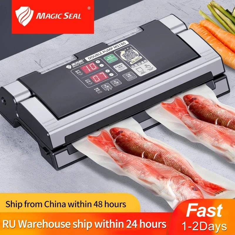 

MAGIC SEAL MS180 Vacuum Sealer Professional Wet Vacuum Sealer Machine For Food Bag Sealer Packaging Machine Household 110V/220V