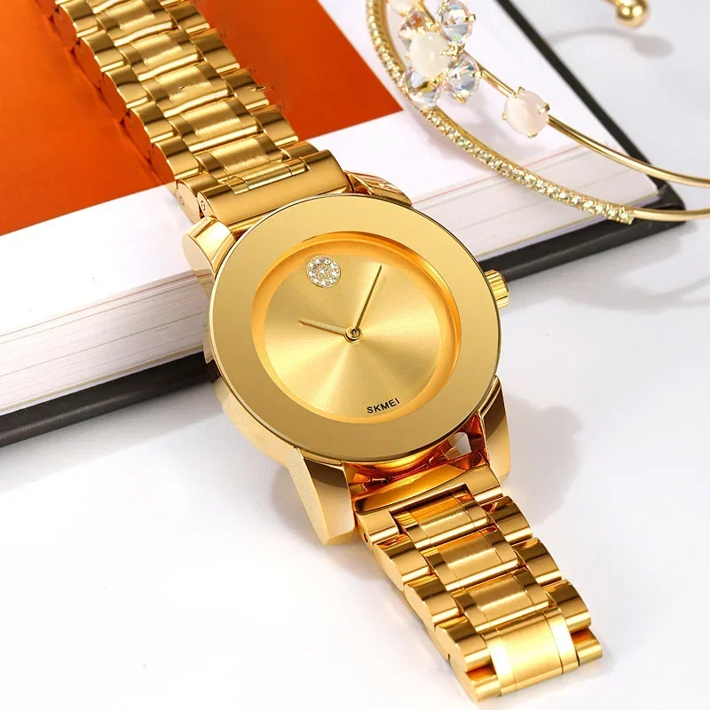 Luxury Women’s Quartz Watch Numberless Alloy Strap Leisure Business Female Wristwatch Waterproof Fashion Casual Watch for Women