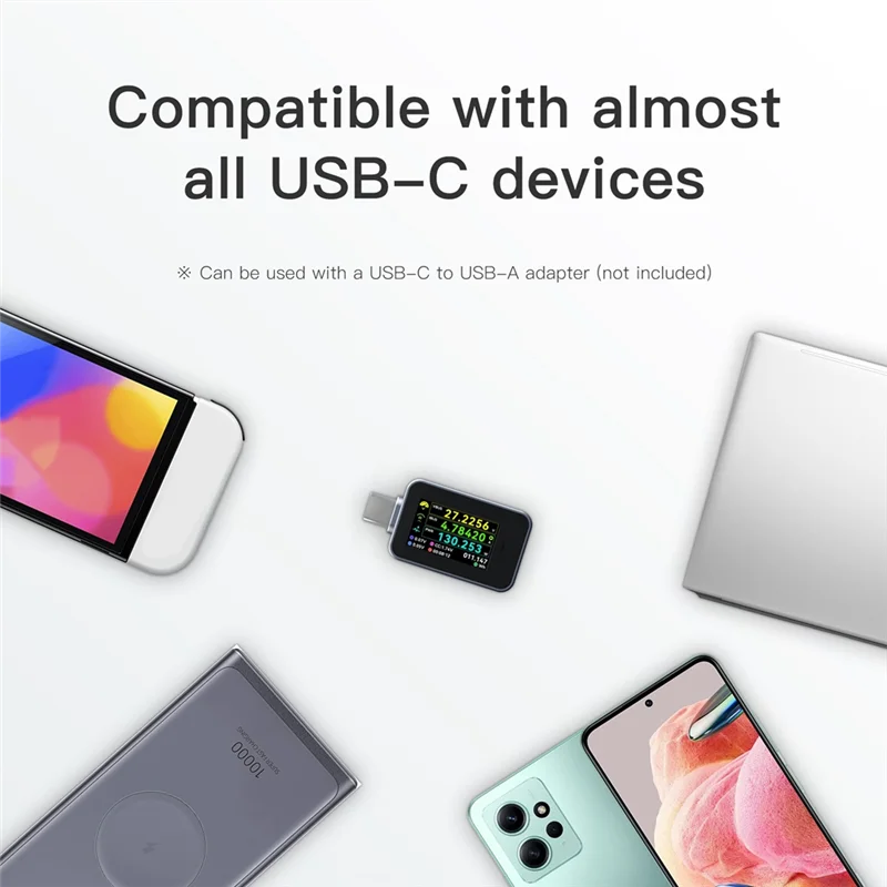 

Новый портативный цифровой измеритель мощности USB-C PD C240, тестер с поддержкой 240 Вт PD3.1 QC5.0, вольтметр USB C для телефона, ноутбука, тестовый инструмент