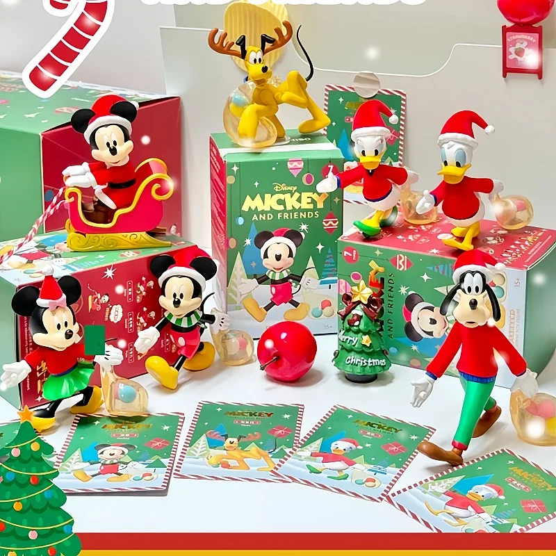 Genuine Miniso Disney Hand In Hand Series Cute Mickey Mouse Blind Box Disney Surprise Toy Mystery Box New Year Christmas Gift