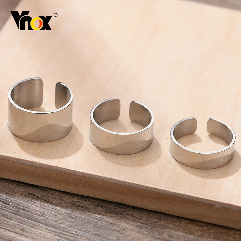 Vnox 6/8/11.5mm Ring for Men, Waterproof Never Fade Stainless Steel Finger Band, Reszibale Plain Classic Basic Punk Ring