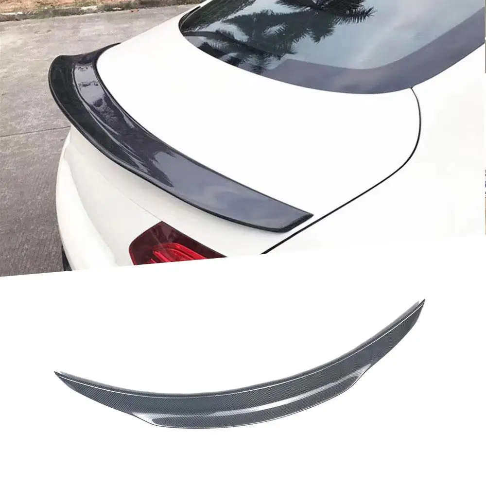 For C Class Carbon Fiber Rear Trunk Spoiler Wing for Mercedes for Benz W205 C205 C63 AMG Sedan Coupe 2015-2019 PS-M Style Bumper