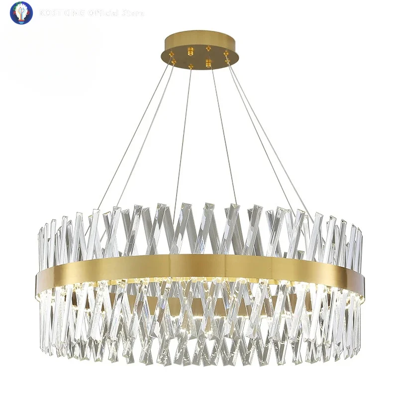 New Luxury K9 Crystal Ceiling Chandelier For Living Dining Room Kitchen Modern Gold Indoor lighting Decor