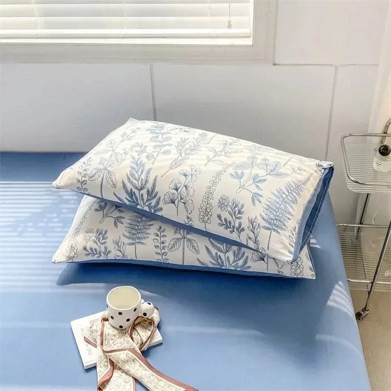 Ins Style Washed Cotton Double Layer Yarn Thickened Bedding Set of Four Pieces