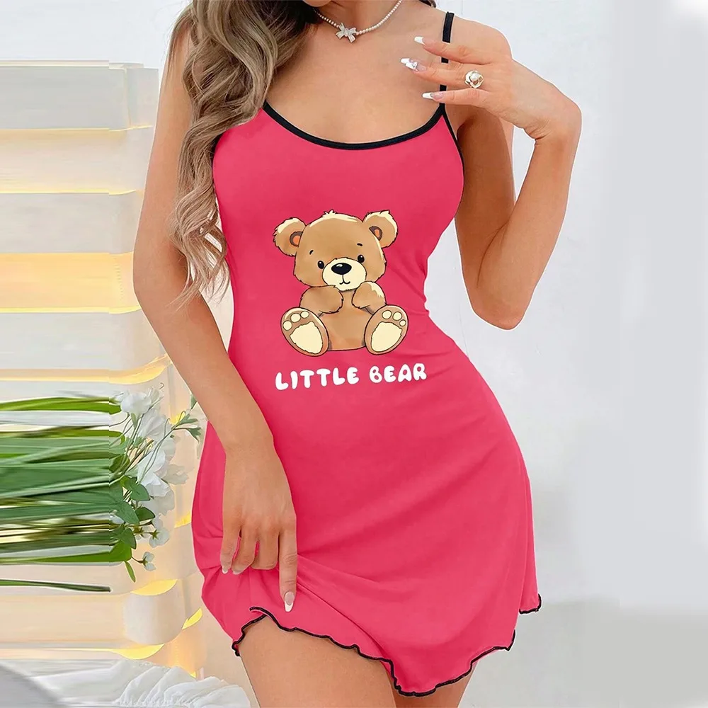 

Горячая новинка: Удобное мини-платье на бретельках, сексуальная ночная сорочка с принтом «Маленький медвежонок», летняя модель для отдыха