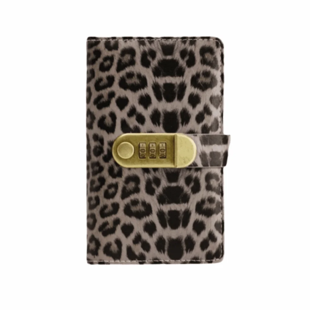 Leopard print Cash Budget Planner Pockets Large Capacity Password Lock Money Saving Binder Multi Pockets Save Money