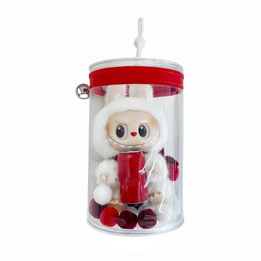 Display Tas voor Coca Cola Serie 15-17 cm labubu V1 V2 V3 katoenen pop uit PVC Transparante Beschermende stofdichte Opbergtas