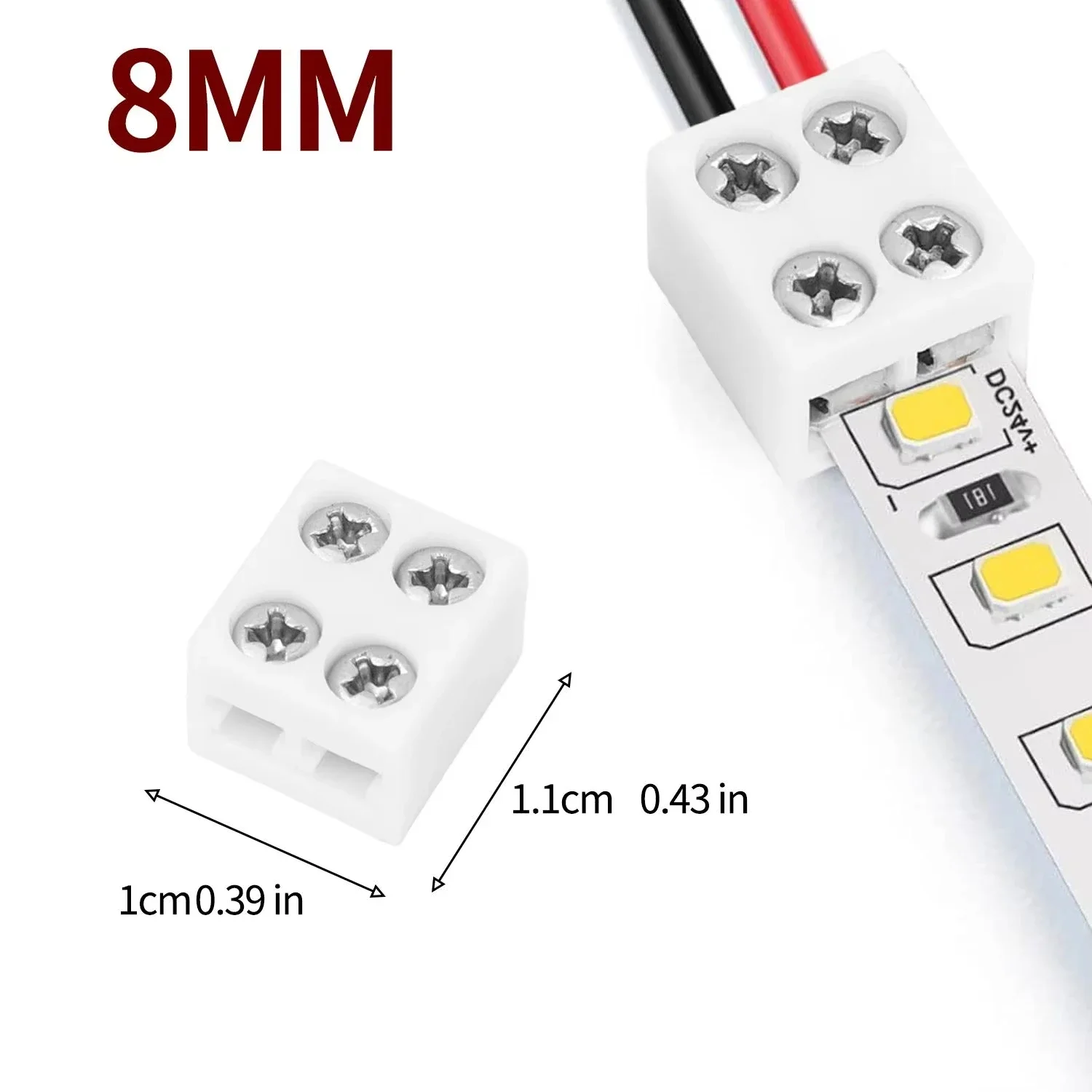 10 Stück LED-Streifen-Befestigungsclips Ohne Schweißen 8mm Anschlussklemme Universeller Bandverbinder Lichterketten-Schnellverbinder – Detail 15