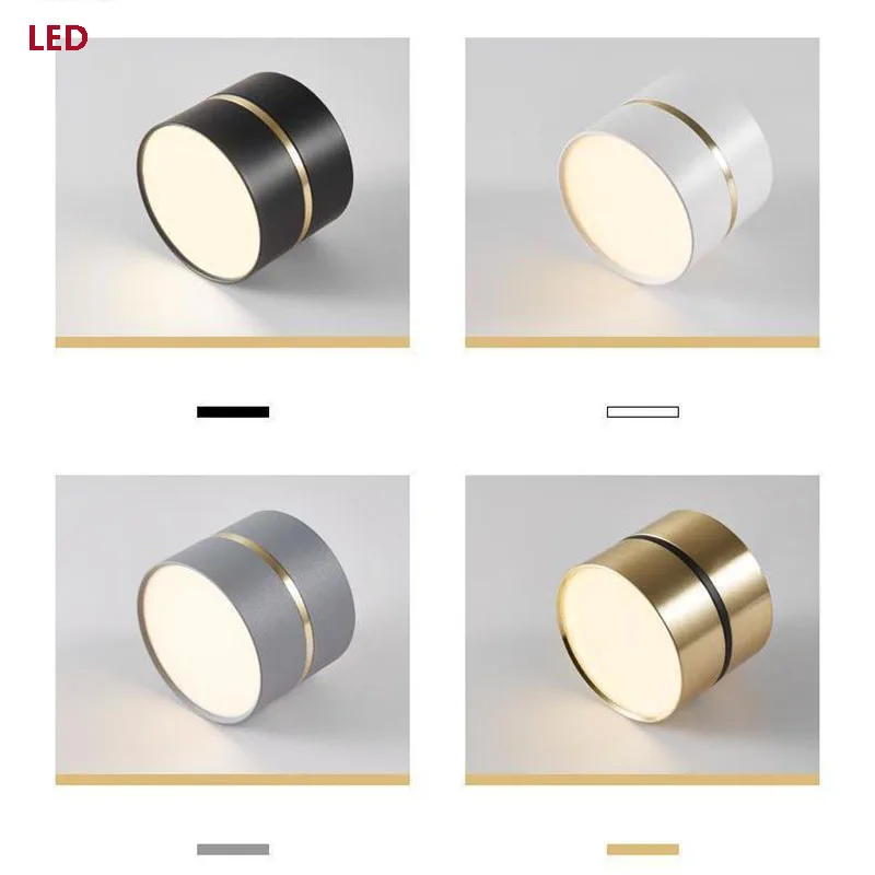 Open-Mounted Round LED luzes de teto, buraco Downlights livre, sala de estar, quarto, varanda, corredor, agregado familiar