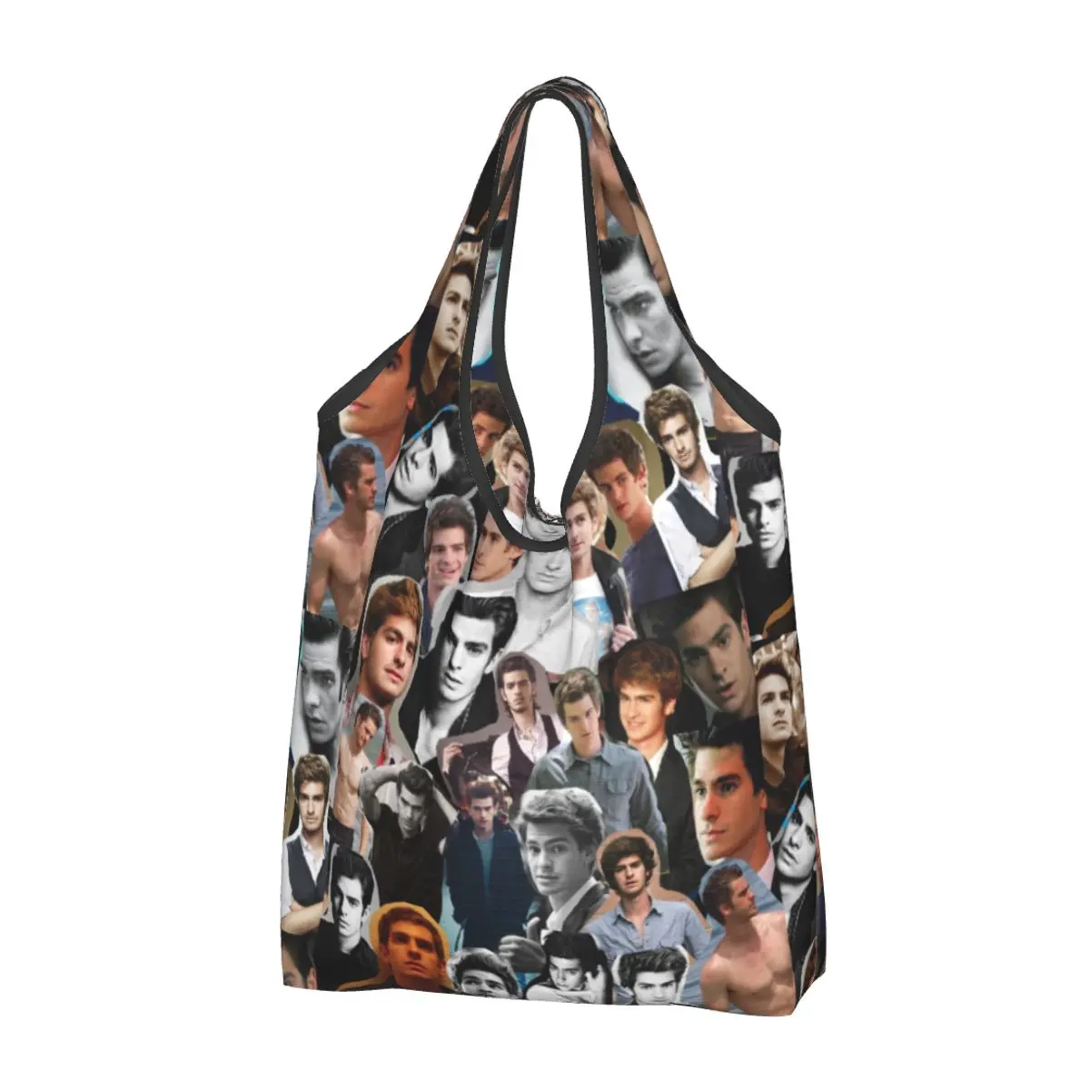 Andrew Garfield Photos Collage Shopping Bag Reusable Grocery Tote Bags Large Capacity Recycling Bags Machine Washable Handbag