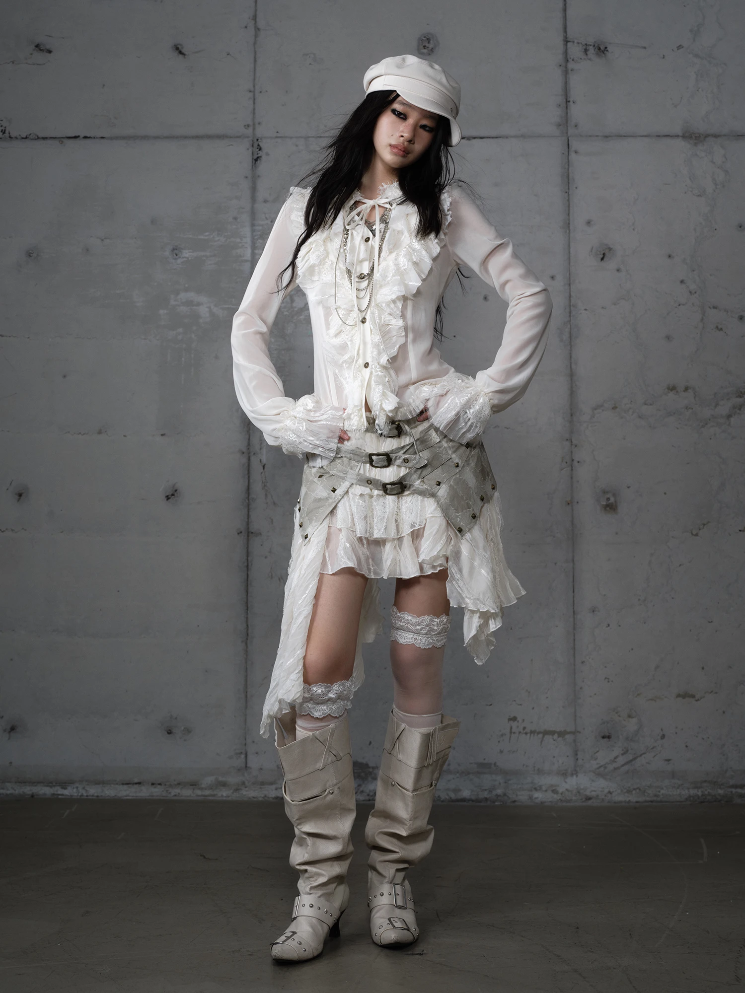 

Облегающая блузка в стиле ретро с кружевной отделкой и воротником-стойкой, длинная све, полиэфирное волокно, модная женская одежда премиум-класса