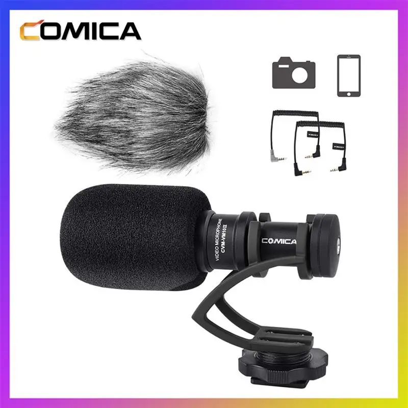 Comica CVM-VM10II Mini Video Microphone Directional Interview Recording Mic for Canon Nikon DSLR Camera for iPhone Smartphones