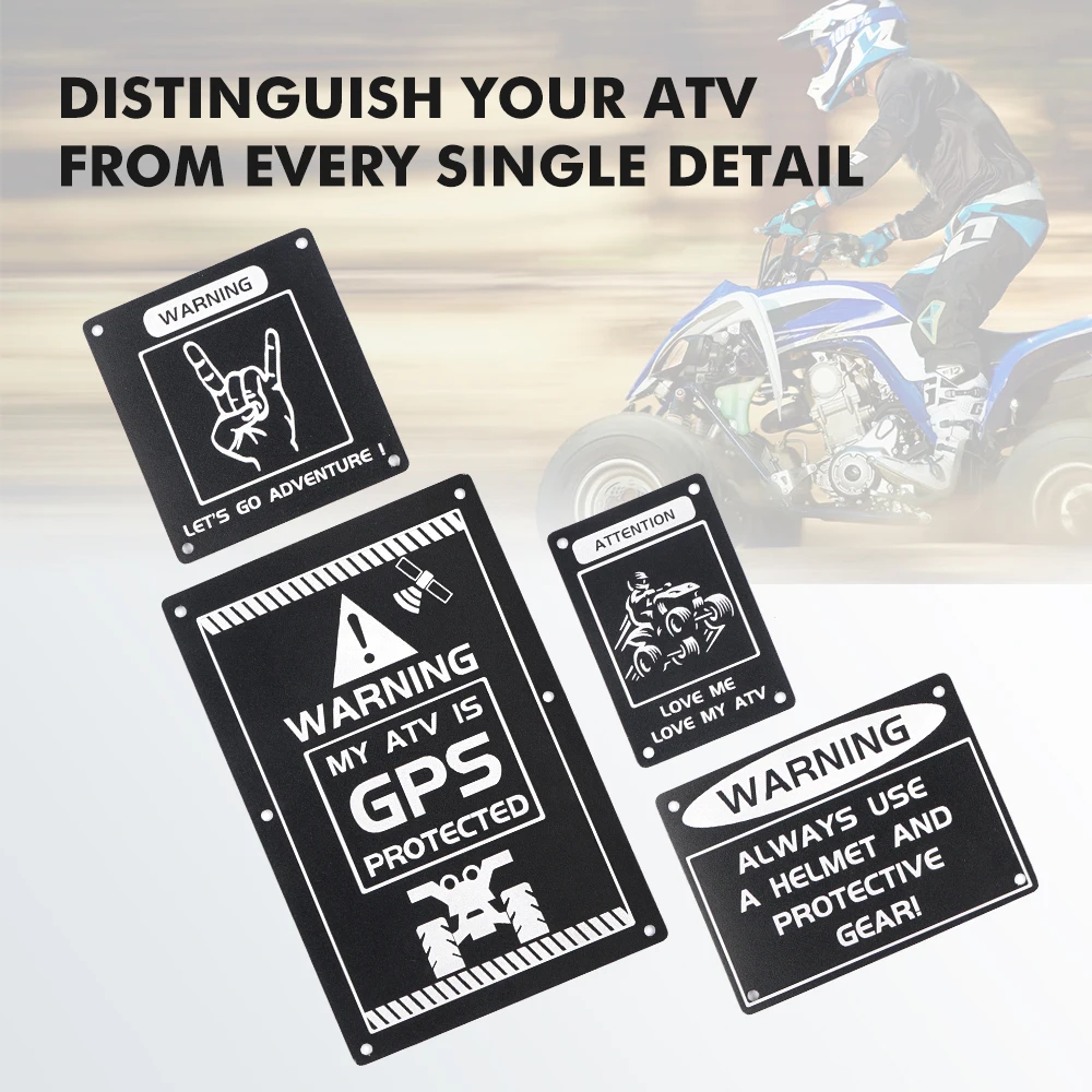 NICECNC-placas de advertencia para guardabarros ATV, pegatinas para Yamaha RAPTOR 700, 2013-2020, RAPTOR 700R, 2013-2019, YFZ450R, 4 Uds.