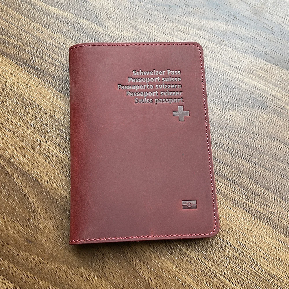 

Real Leather Switzerland Passport Cover Genuine Leather Travel Passport Holder Full Grain Leather Passport