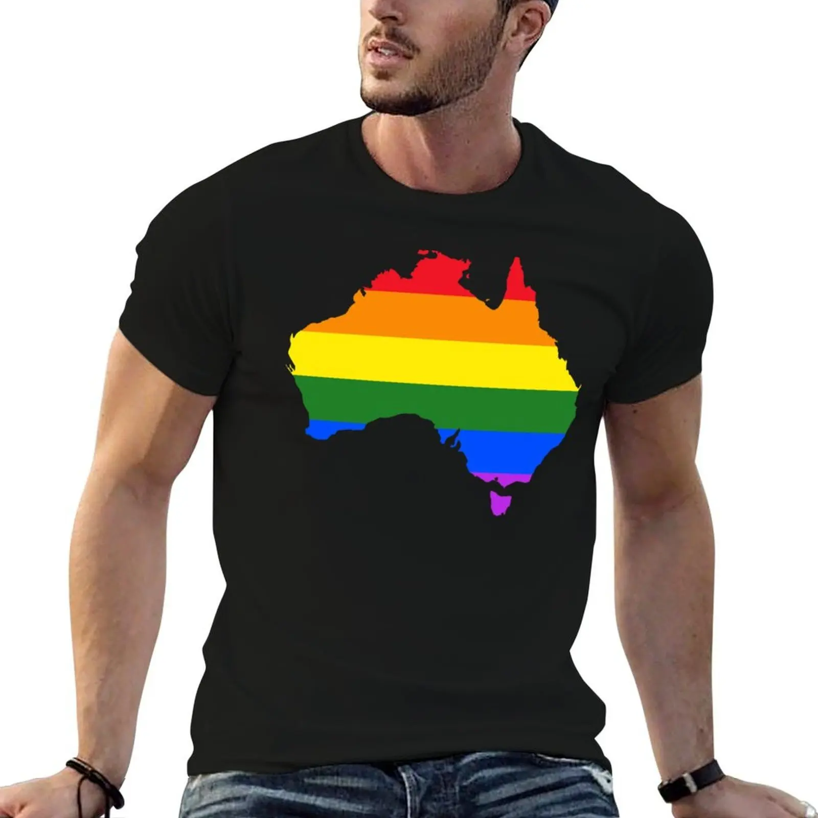 Australia Equality Rainbow T-Shirt oversized graphic tee boys whites mens t shirts casual stylish