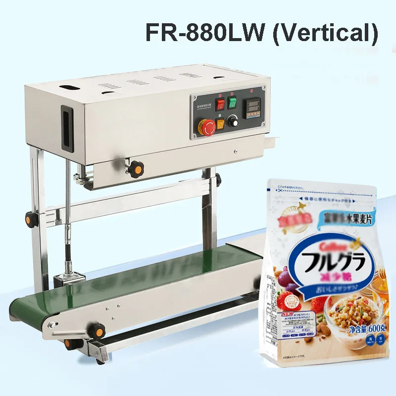 Plastic Film Bag Snack Tea Desktop Ink Wheel Sealing Machine Packaging Machine FR-880 Vertical Horizontal Film Sealer 2 Wheels