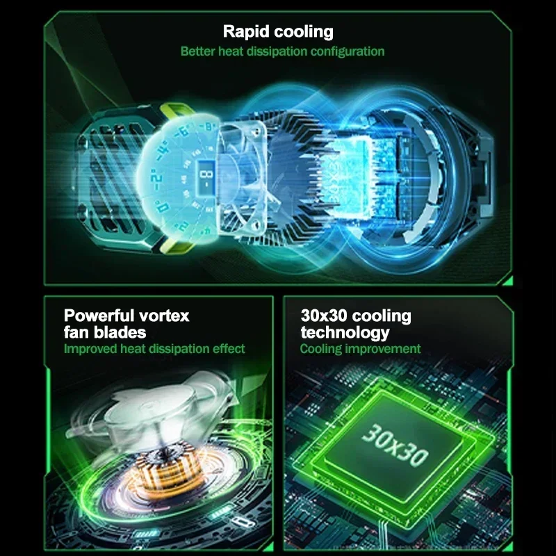 Radiador de ventilador de refrigeración Semiconductor magnético para teléfono móvil X111 con Enfriador de juegos PUBG ajustable de 7 engranajes para IOS Android Universal