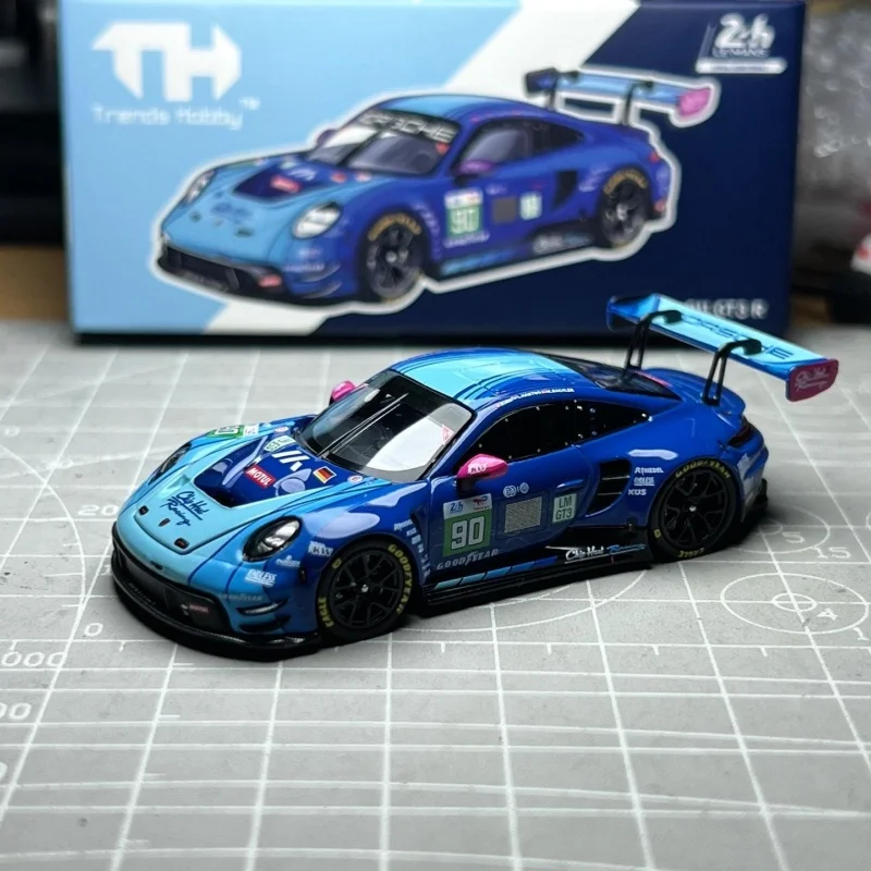 TrendsHobby TH 1:64 911 GT3R #   90 Blaues Le Mans 24H 2025 Legierungs-Automodell