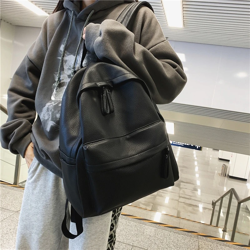 

PU Leather Travel Women Backpacks New Fashion Backpack Shoulder Bag Large Capacity Student Book School Bags for Teenage Girls