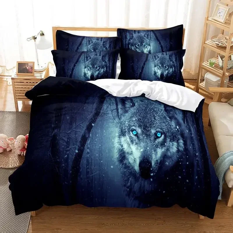

Wild Animal Duvet Cover Set 3d Print Wolf Bedding Set Mystic Wolf Bedroom Theme Men's Bedroom Decor Polyester Single Size