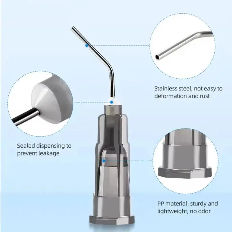 100 Stück gebogene elektronische Dosiernadeln, gebogene Dental-Dosierspitzen, Einweg-Composite-Applikator – Detail 6